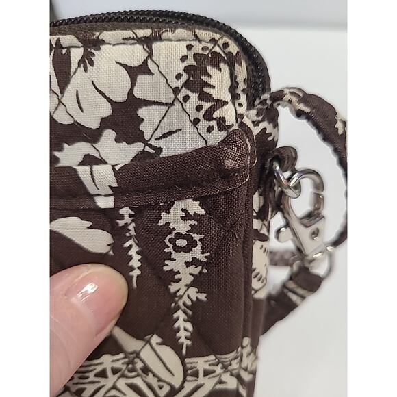 Vera Bradley All in One ID Wristlet in Imperial Toile 2009 Brown Cream Wallet - Picture 9 of 9